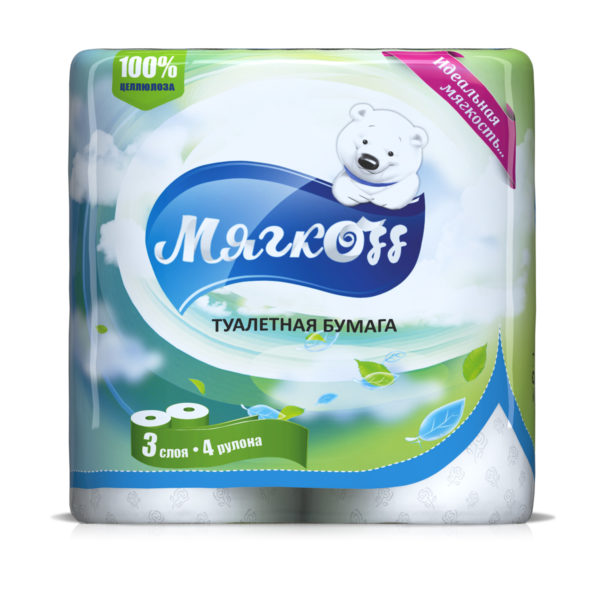 Рязань — Туалетная бумага  «Мягкоff» белая оптом.