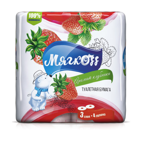 Рязань — Туалетная бумага  «Мягкоff» аромат клубники оптом.